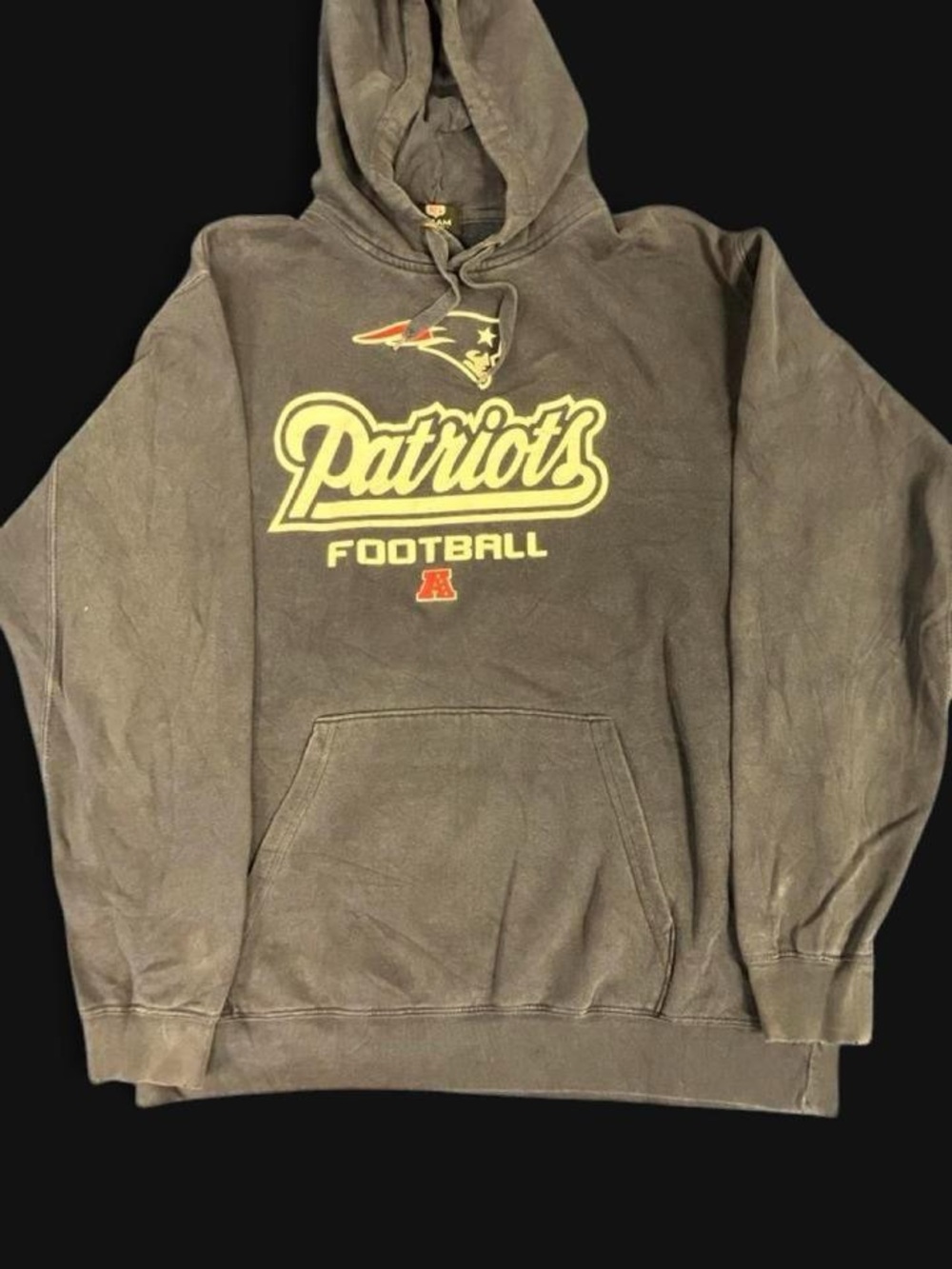 Vintage Retro 2000s Y2K Navy NFL Patriots Sweatshirt Hoodie Size M Tom Brady